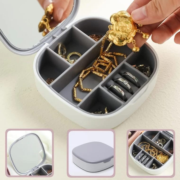 Travel Jewelry Organizer - Portable & Cute, with Mirror