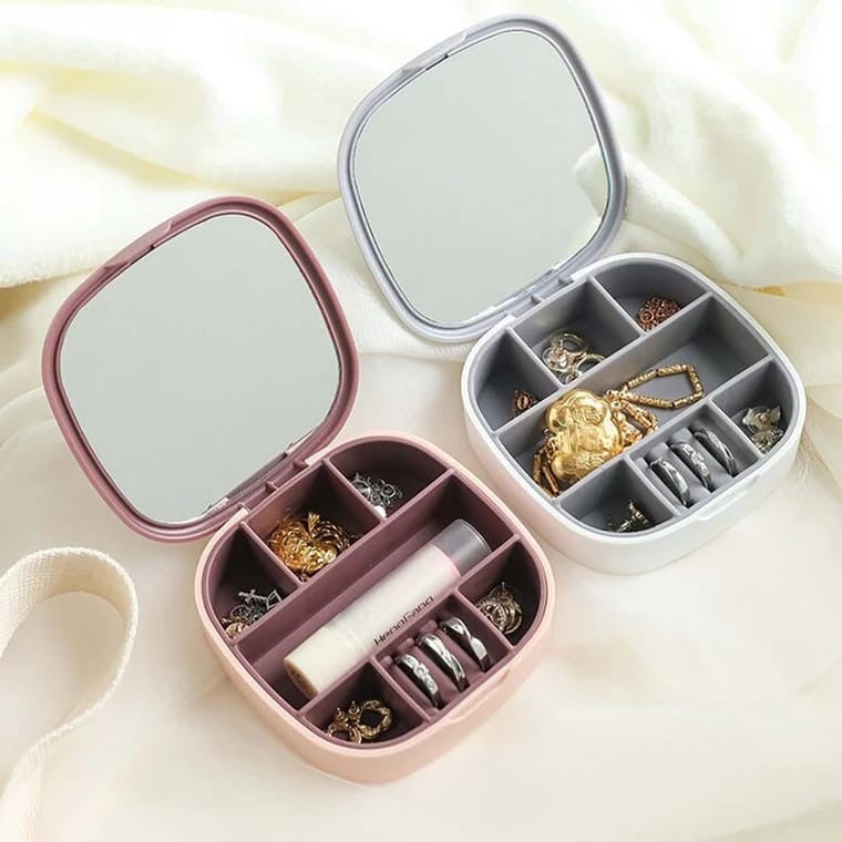 Travel Jewelry Organizer - Portable & Cute, with Mirror