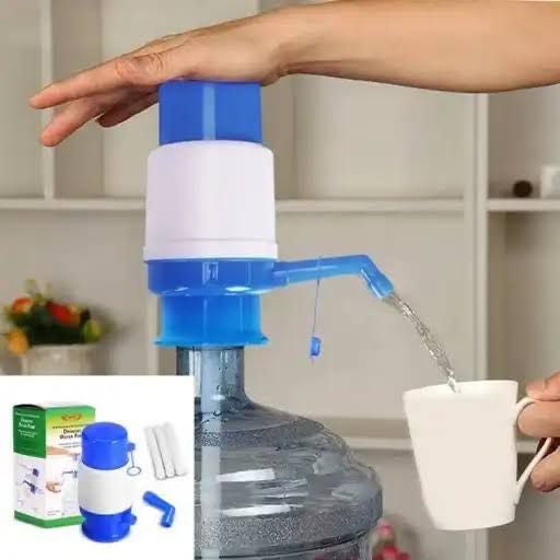Manual Water Pump for 19L Bottles - Blue & White Bottled Water Dispenser Pump with Vacuum Action